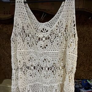 Off white lace crochet top